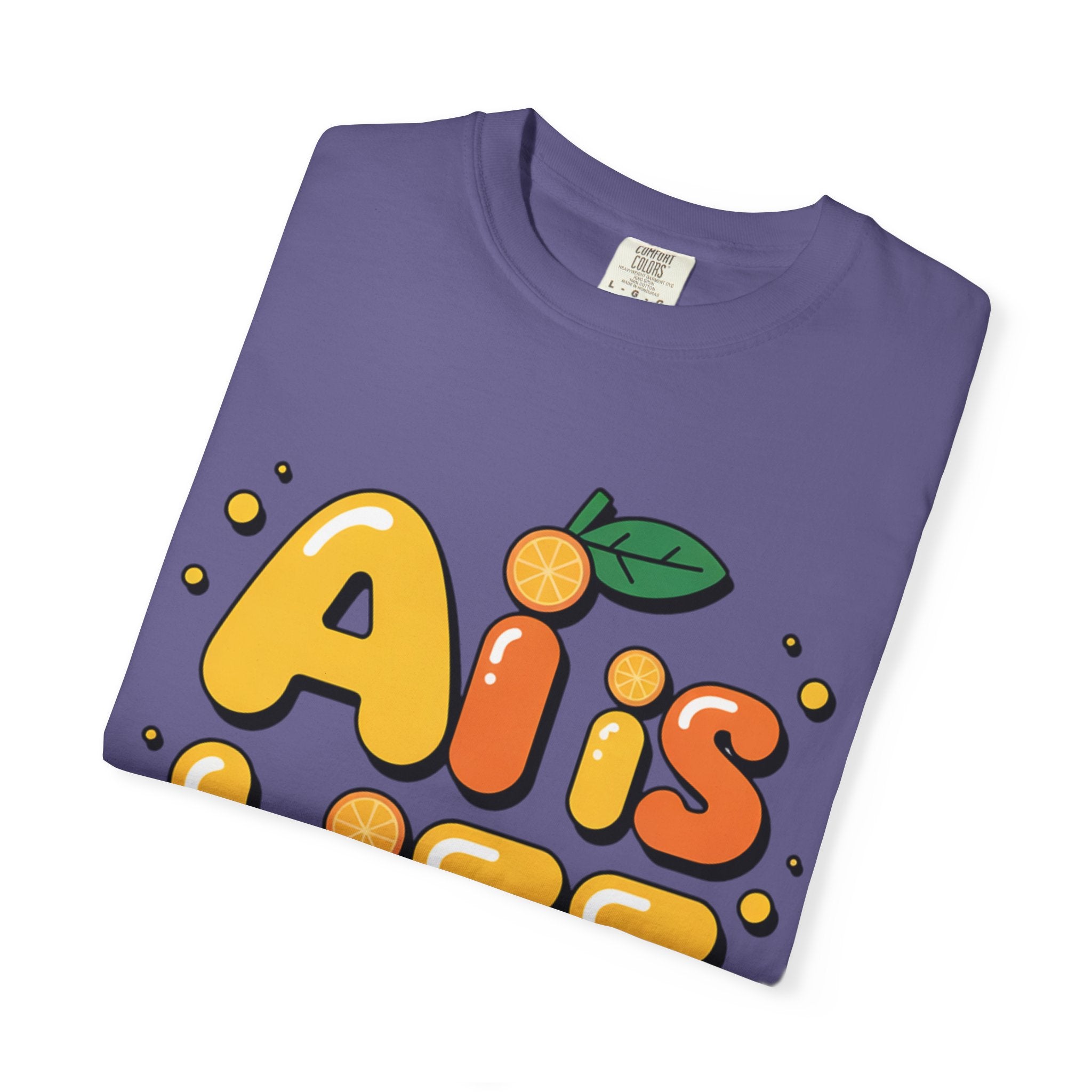 2. AI is LIFE  "Orange Overclock" Unisex Garment-Dyed T-shirt