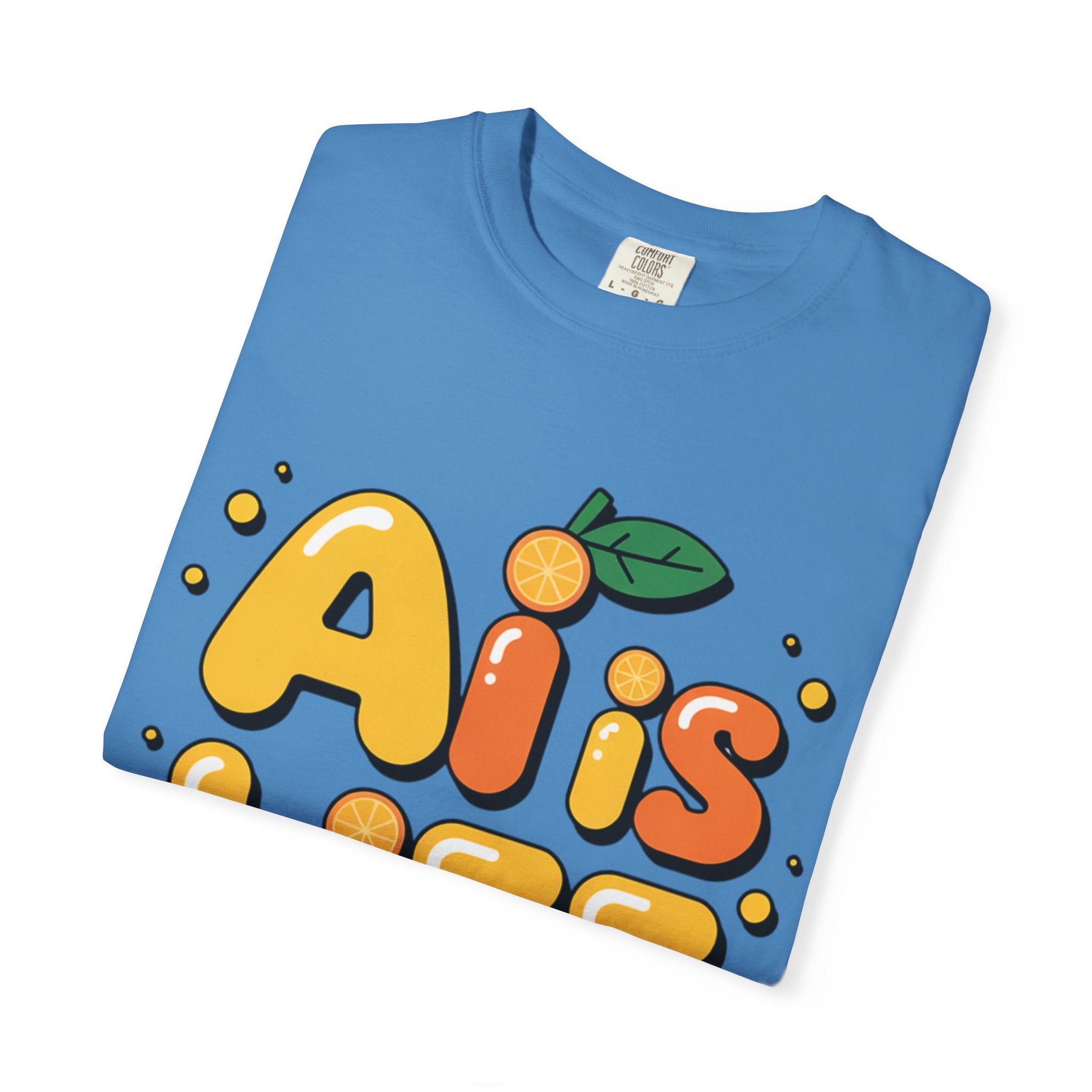 2. AI is LIFE  "Orange Overclock" Unisex Garment-Dyed T-shirt