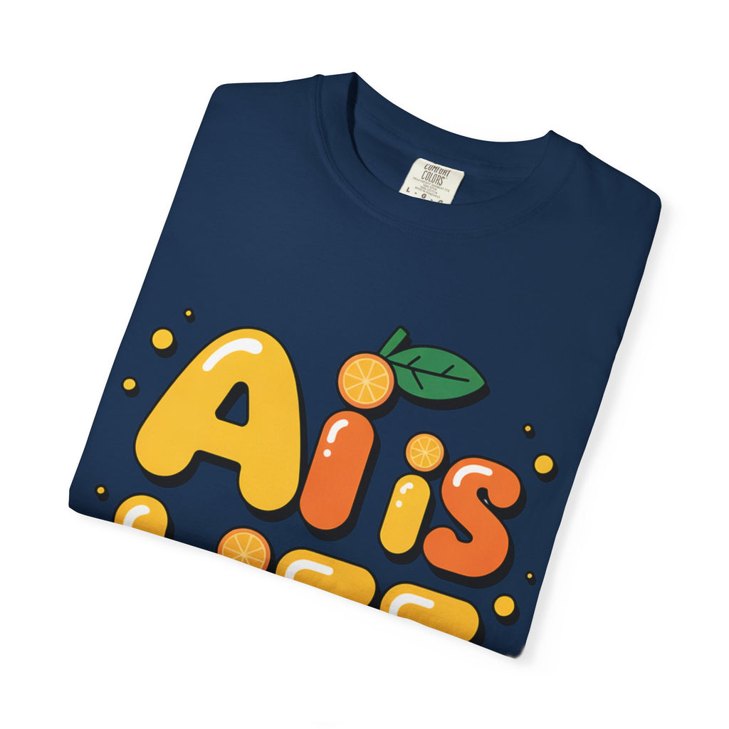 2. AI is LIFE  "Orange Overclock" Unisex Garment-Dyed T-shirt