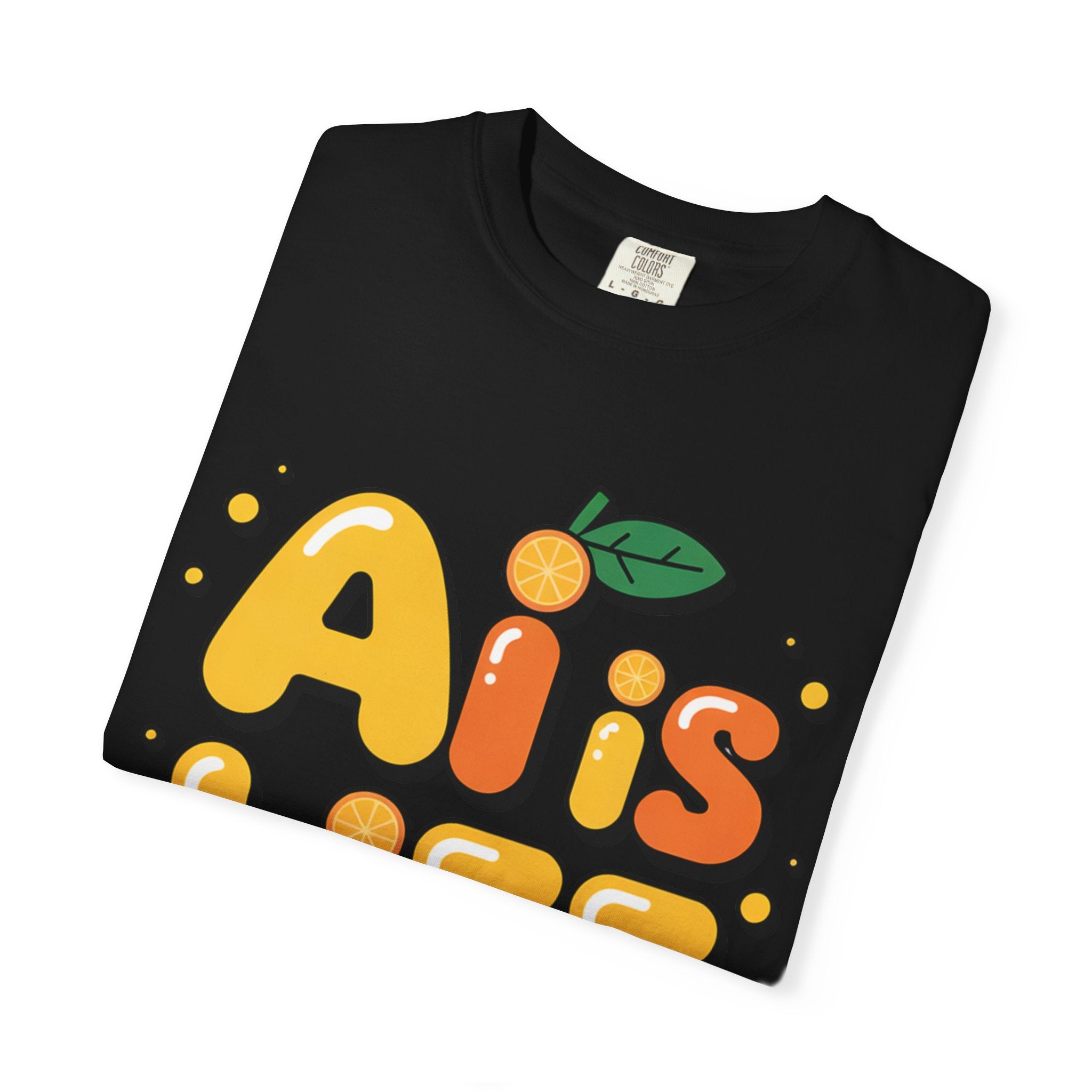 2. AI is LIFE  "Orange Overclock" Unisex Garment-Dyed T-shirt