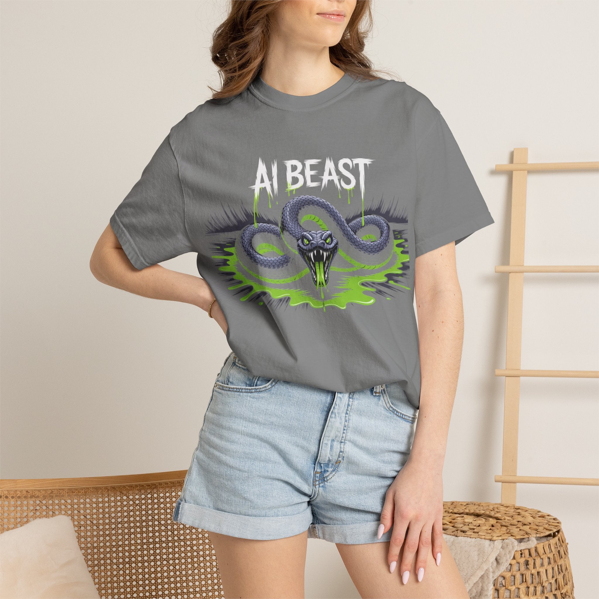 AI BEAST "Digital Venom" Unisex Heavy Blend™ Crewneck T-Shirt