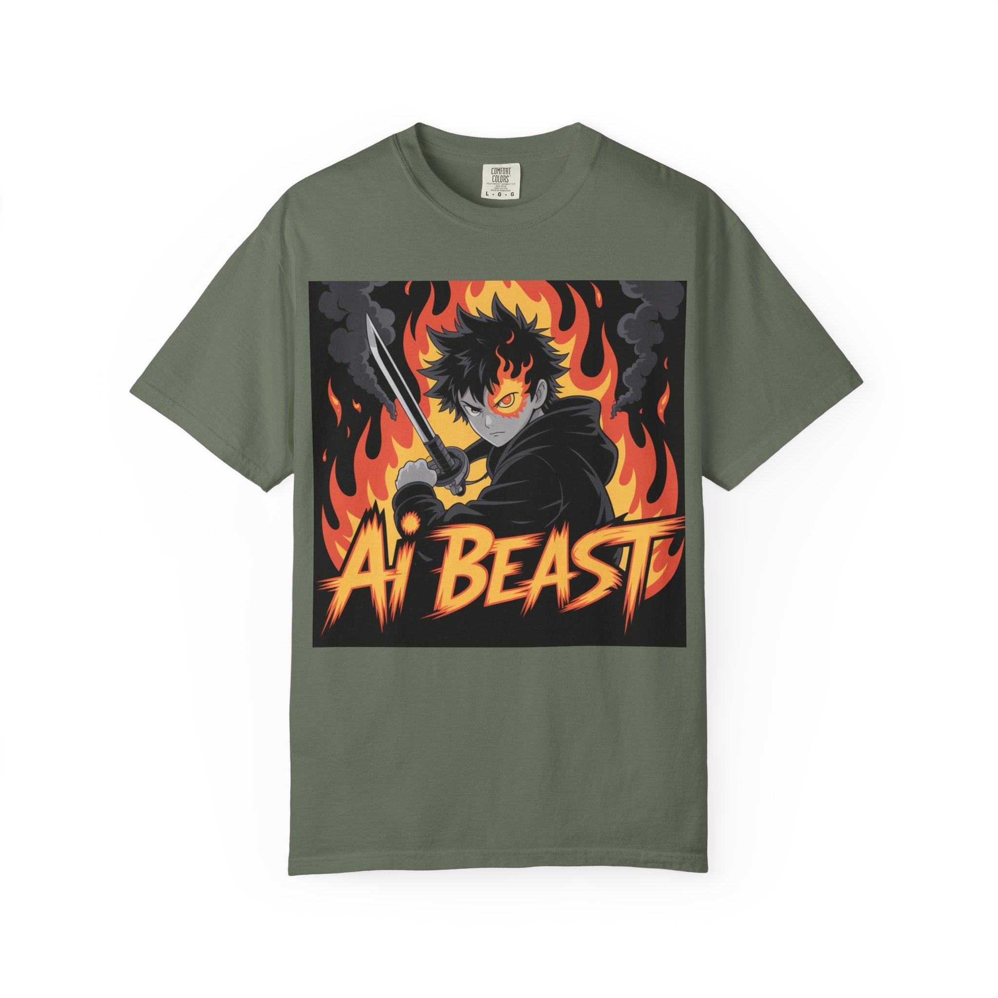 AI  BEAST "Warrior.exe"  of Unisex Garment-Dyed T-shirt