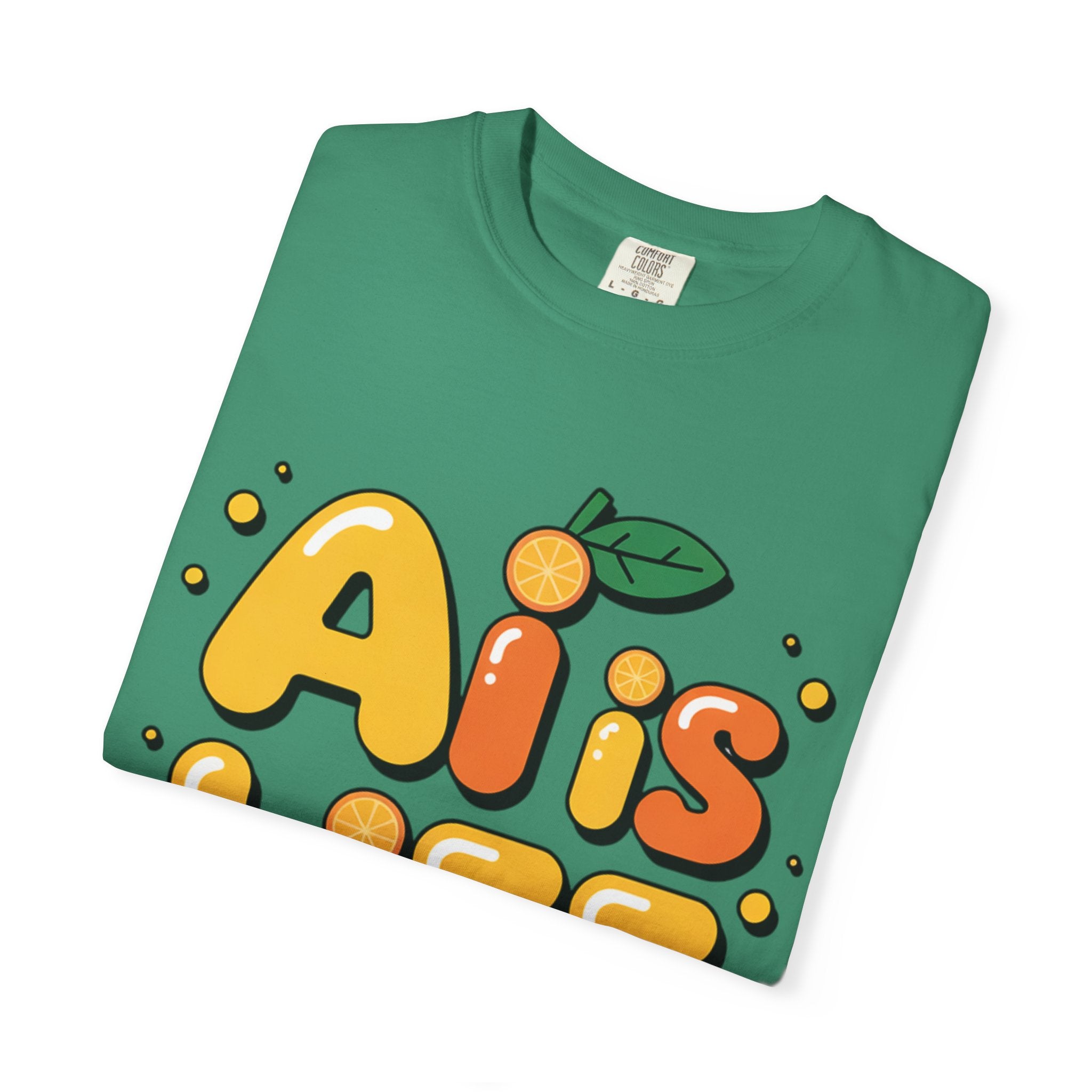 2. AI is LIFE  "Orange Overclock" Unisex Garment-Dyed T-shirt