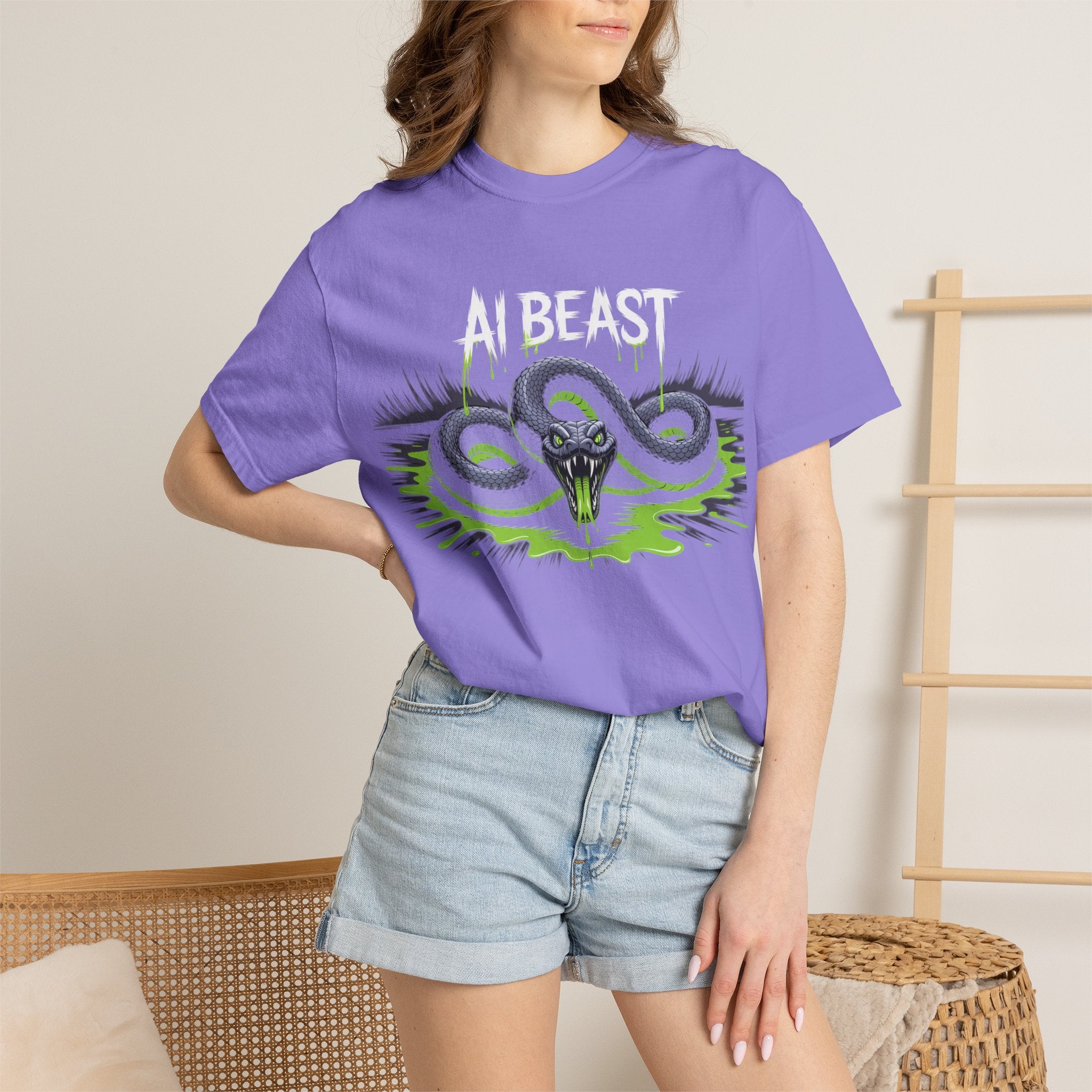 AI BEAST "Digital Venom" Unisex Heavy Blend™ Crewneck T-Shirt