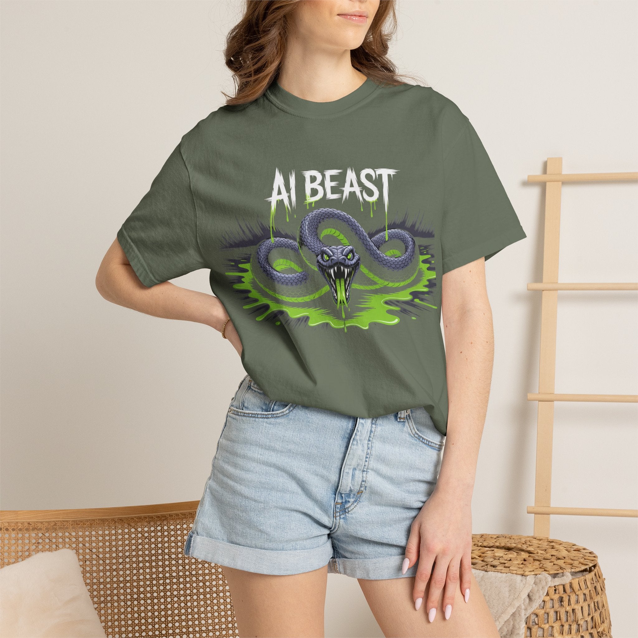 AI BEAST "Digital Venom" Unisex Heavy Blend™ Crewneck T-Shirt