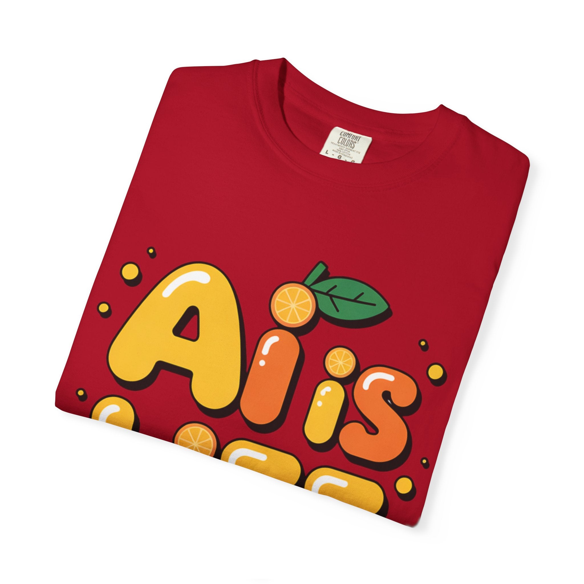 2. AI is LIFE  "Orange Overclock" Unisex Garment-Dyed T-shirt