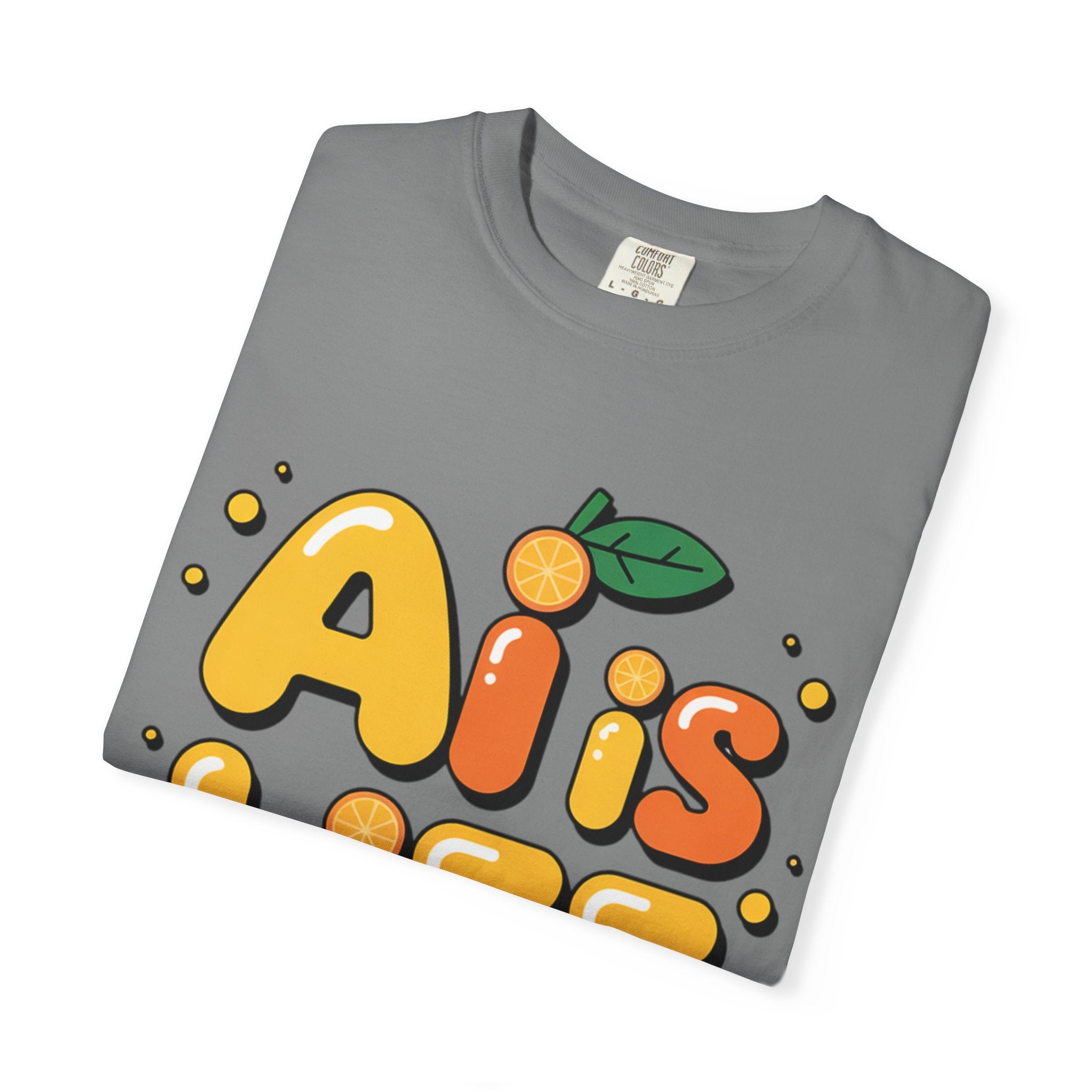 2. AI is LIFE  "Orange Overclock" Unisex Garment-Dyed T-shirt